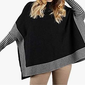 Tunic Mock Neck Poncho Sweater